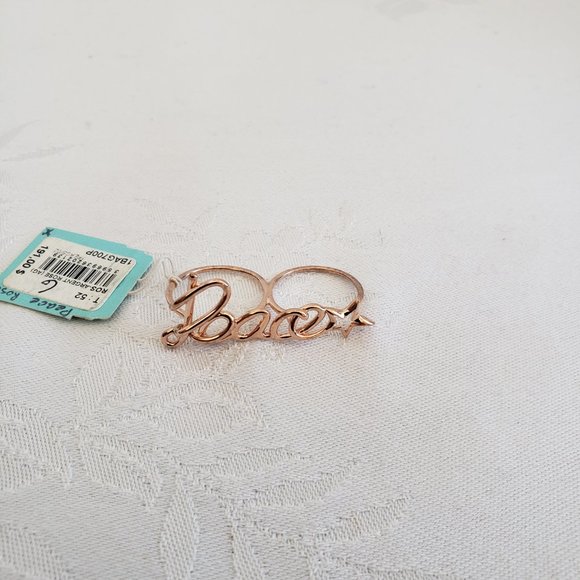 10kt Rose gold over 925 Sterling Silver. PEACE double ring REM French Riviera - Picture 3 of 8